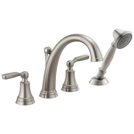 Delta 4-hole 8-16" installation Hole Deck-Mount with Diverter Tub Filler Faucet, Stainless T4732-SS